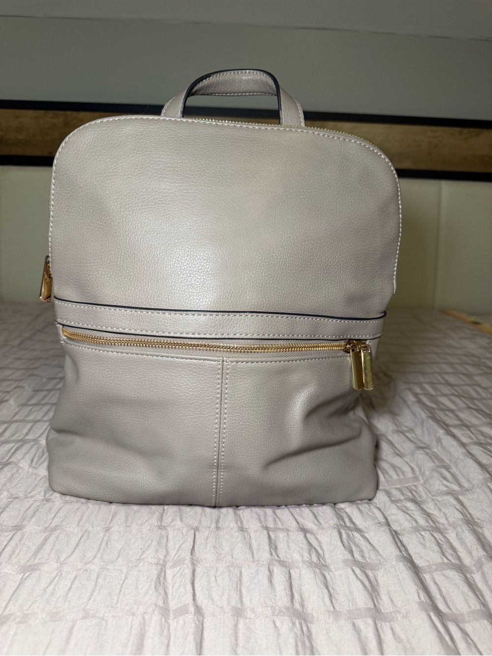 A New Day Backpack Purse - Light Gray with Gold Hardware